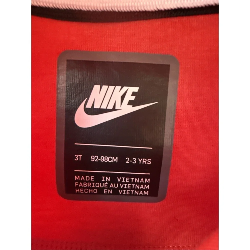 Kids Nike Tech‎ Fleece Zip Up Hoodie Sweatshirt Red Size 3T